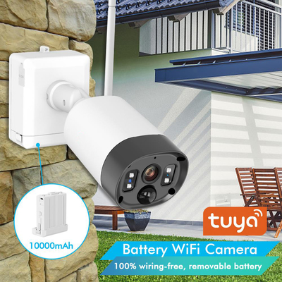 Rumah Kamera Baterai Wifi Tahan Air Konsumsi Daya Rendah 1080P Tuya IP Camera